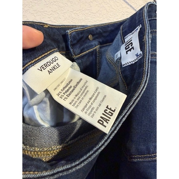 PAIGE Verdugo Ankle Jeans Dark Wash Stretch Slim Fit Women's Size 27 2230 - Picture 3 of 7